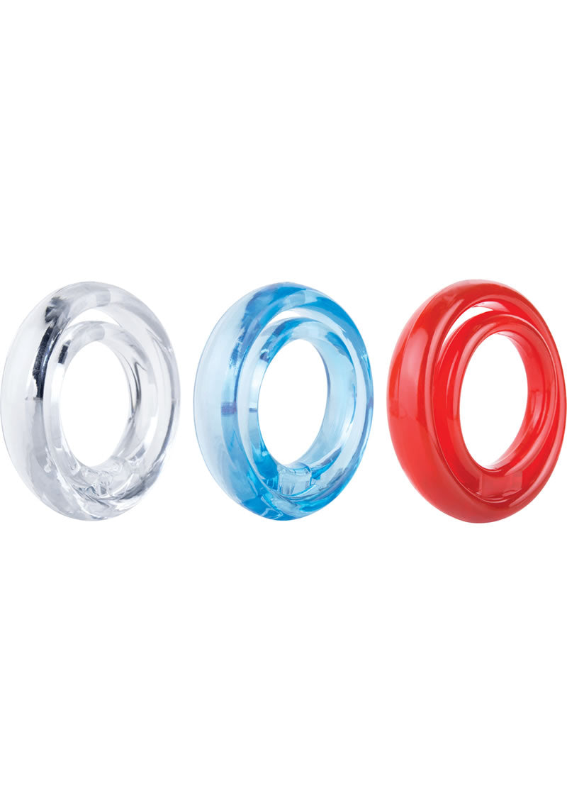 RingO 2 Cock Ring with Ball Sling - Assorted Colors (18 each per box)