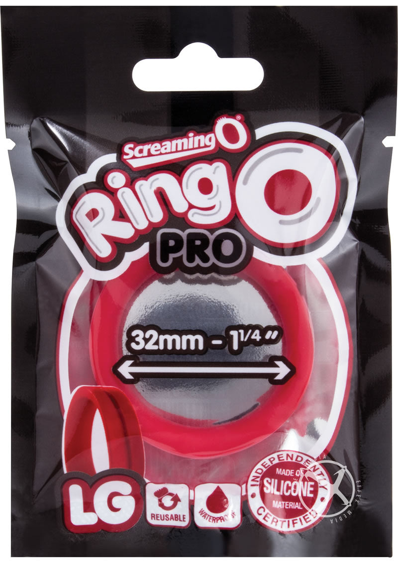 RingO Pro Large Silicone Cock Rings Waterproof - Red (12 each per box)