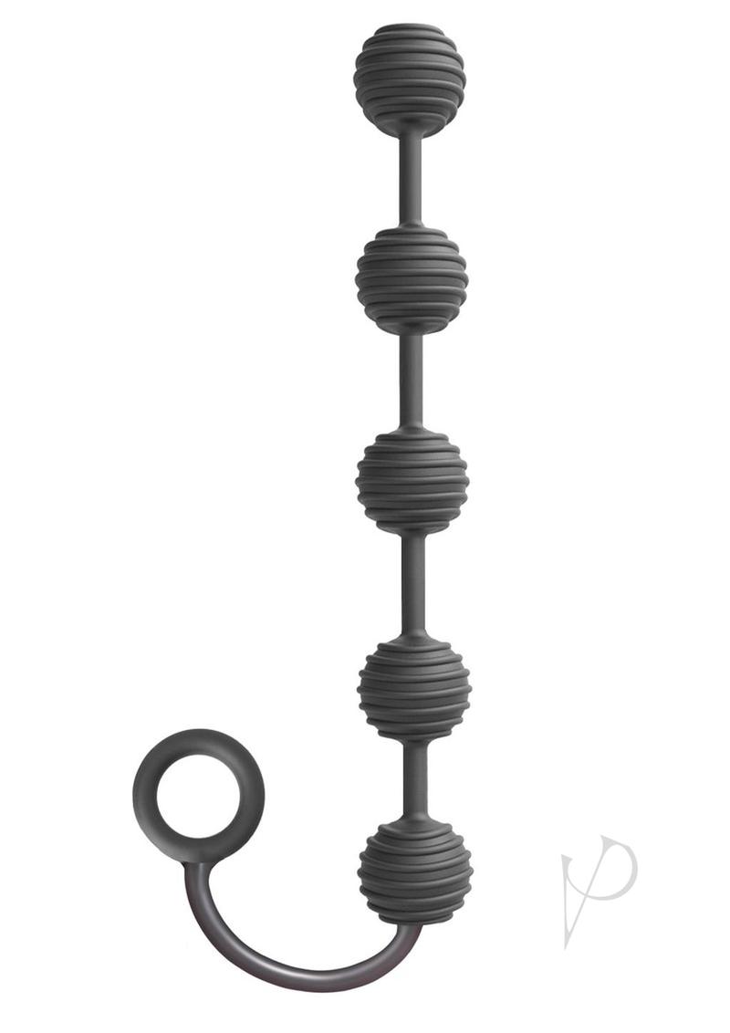 The 9`s - S Drops Silicone Anal Beads - Black