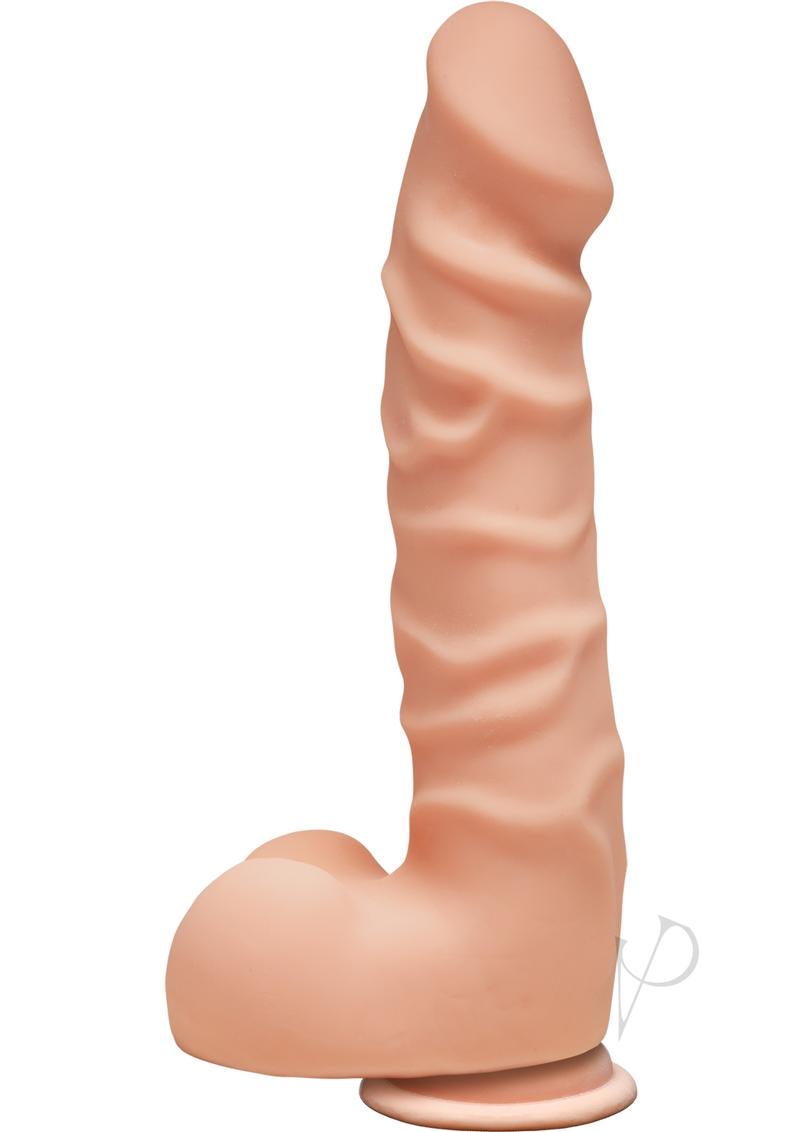 The D Ragin D Ultraskyn Dildo With Balls 7.5in Vanilla