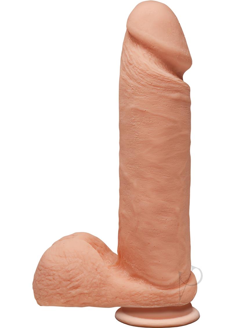 The D Perfect D Ultraskyn Dildo with Balls 8in - Vanilla