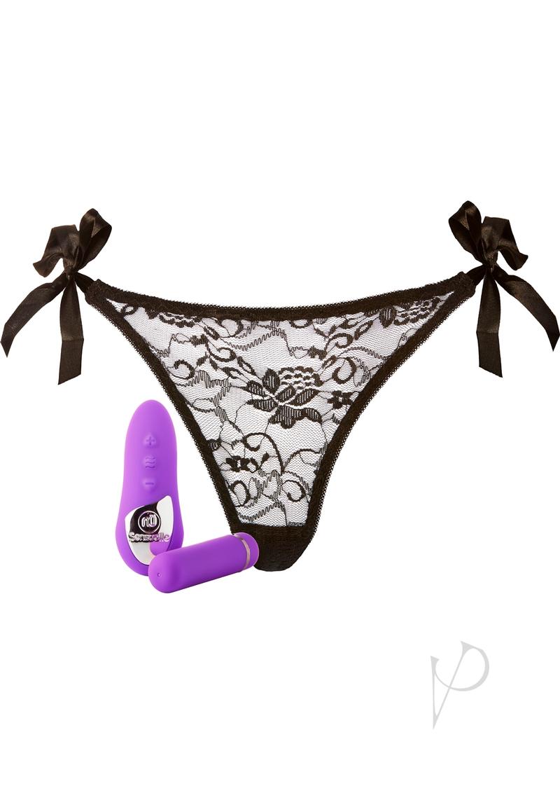 Nu Sensuelle Pleasure Panty Vibe Rechargeable Silicone with Bullet and Remote Control - Purple