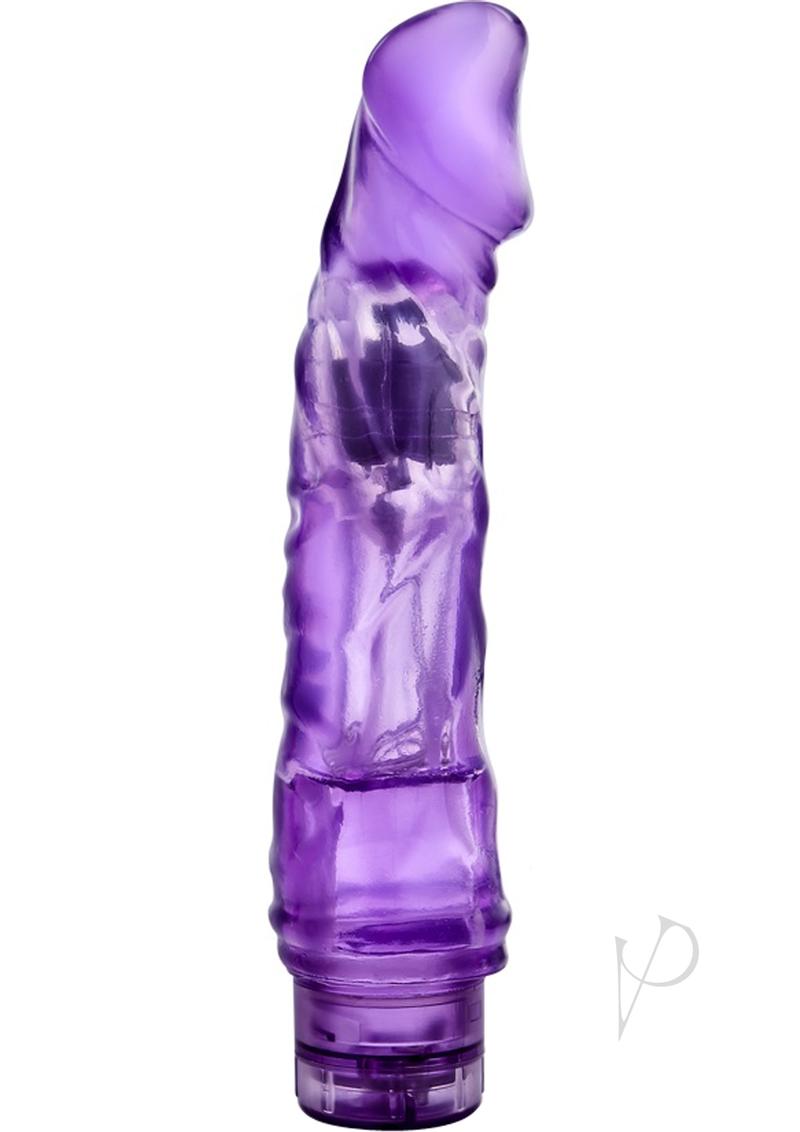 B Yours Vibe 6 Vibrating Dildo 9in - Purple
