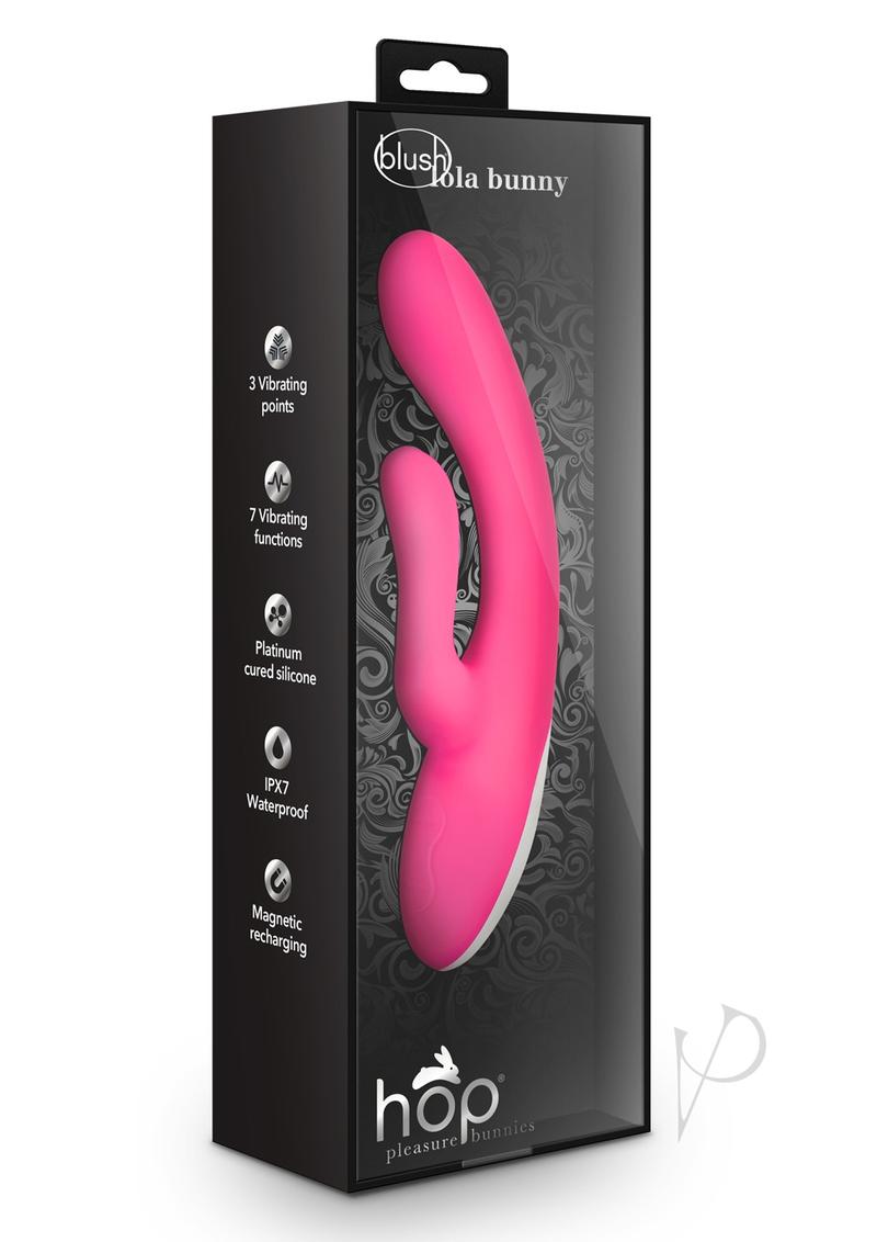 Hop Lola Bunny Rechargeable Silicone Rabbit Vibrator - Hot Pink