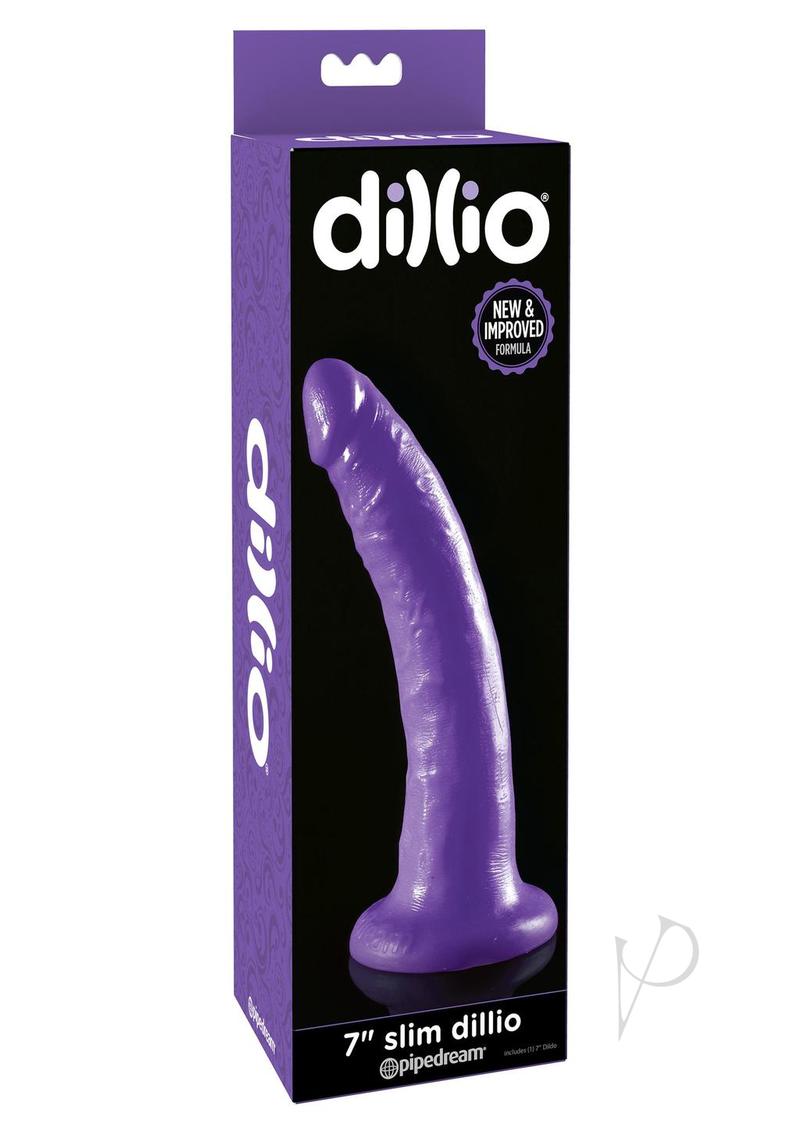 Dillio Realistic Slim Dildo 7in - Purple