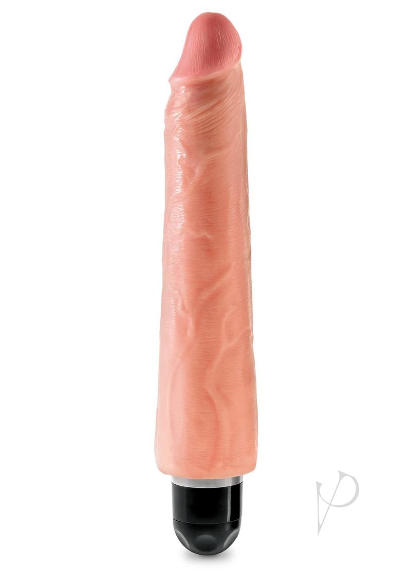 King Cock Vibrating Stiffy Dildo 9in - Vanilla
