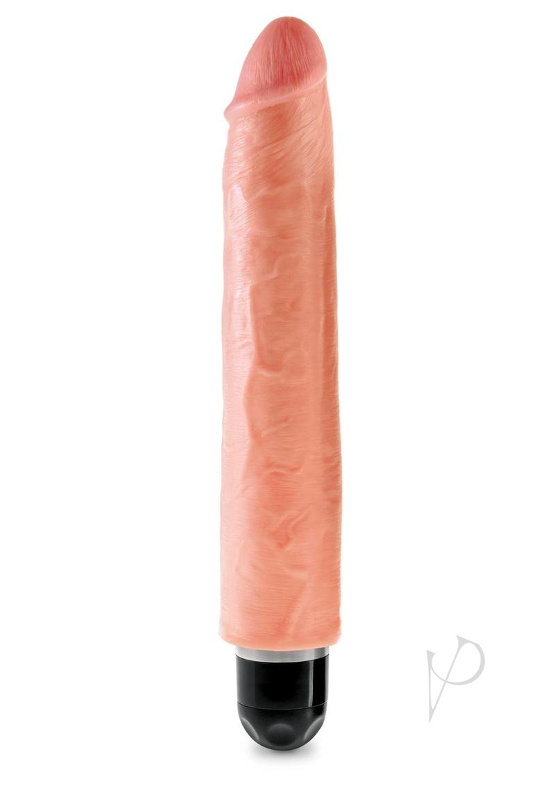 King Cock Vibrating Stiffy Dildo 10in - Vanilla