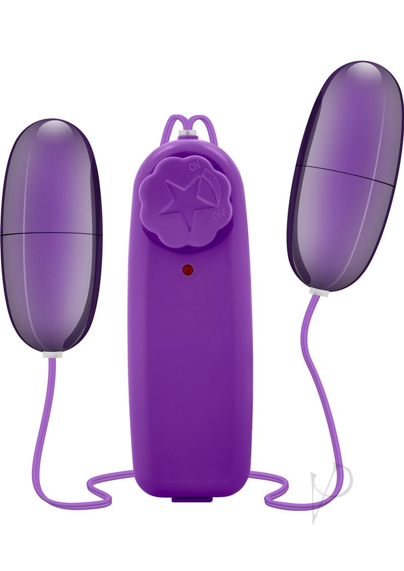 B Yours Double Pop Eggs with Wired Remote Control - Plum