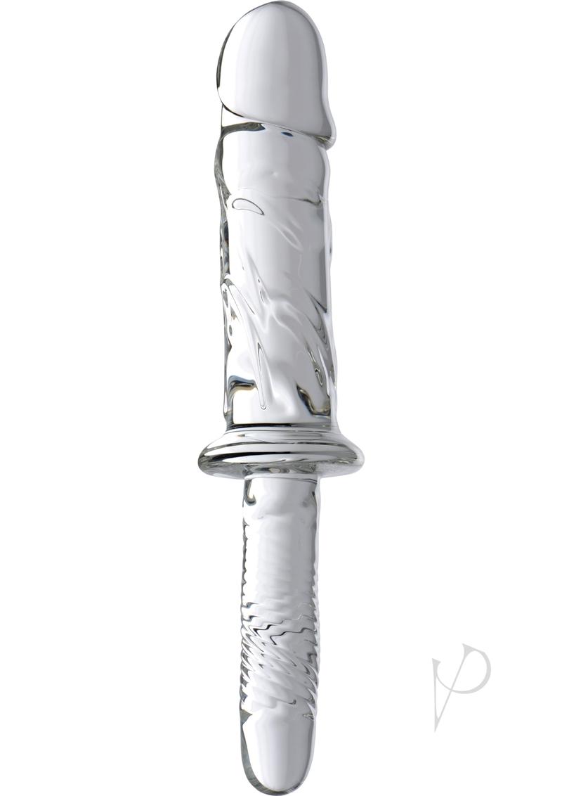 Master Series Brutus Glass Dildo Thruster - Clear