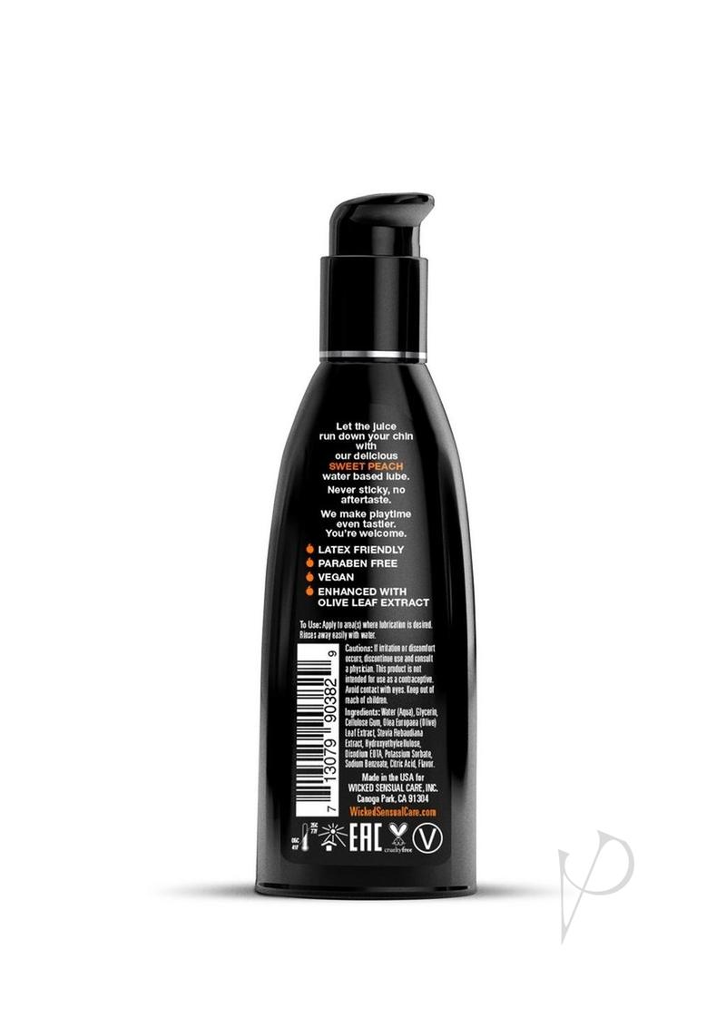 Wicked Aqua Water Based Flavored Lubricant Sweet Peach 2oz