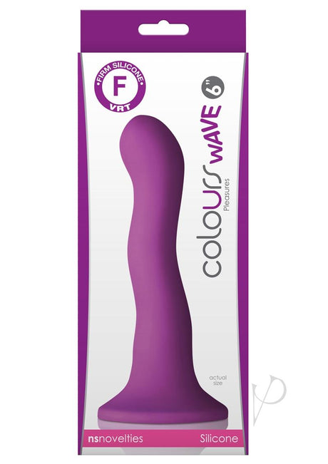 Colours Pleasures Wave Silicone Dildo 6in - Purple