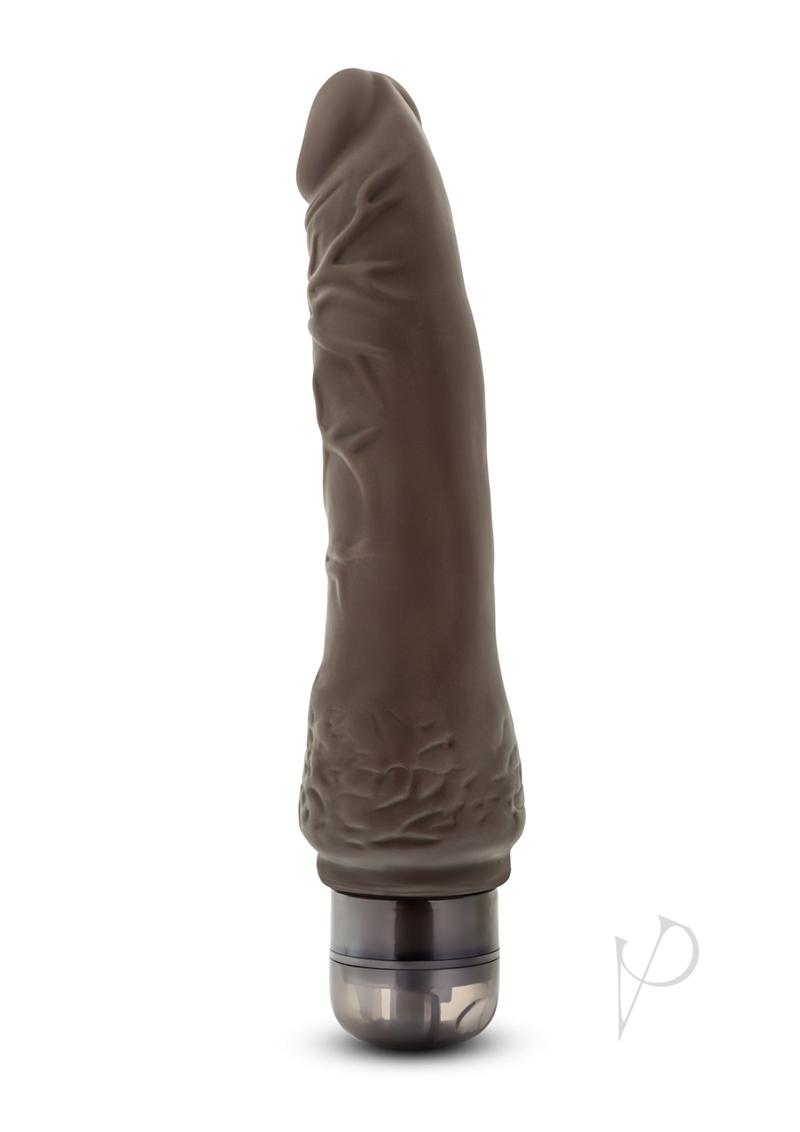 Dr. Skin Silver Collection Cock Vibe 7 Vibrating Dildo 8.5in - Chocolate