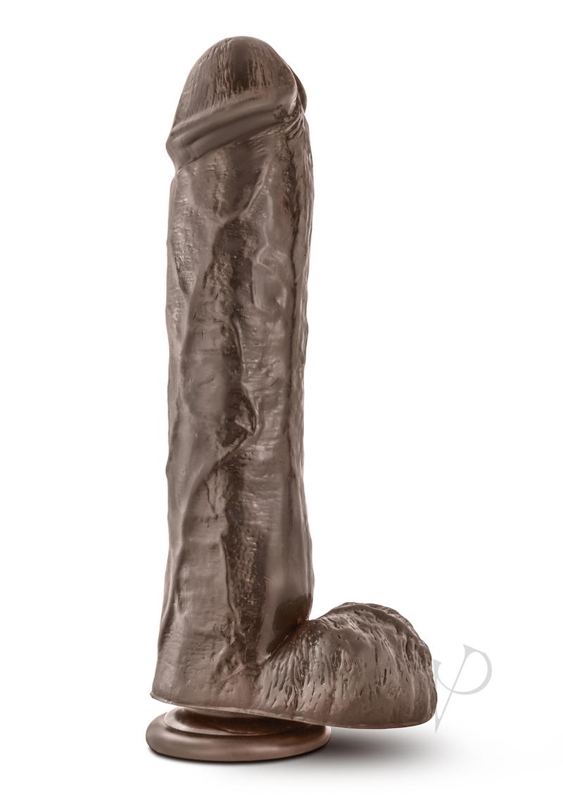 Dr. Skin Silver Collection Mr. Savage Dildo with Balls and Suction Cup 11.5in - Chocolate
