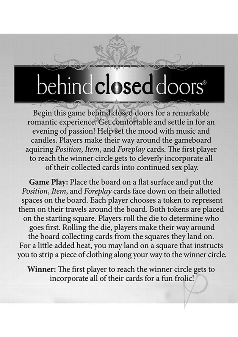 Behind Closed Doors A Board Game For Lovers