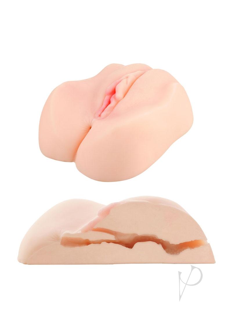 ME YOU US Miss Mia Premium Vibrating Realistic Masturbator with Bullet and Wired Remote Control - Pussy and Butt - Vanilla