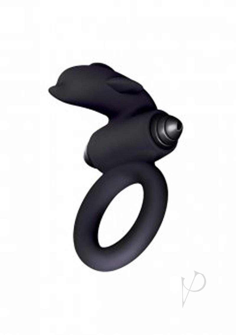 The 9`s - S-Bullet Ring Flipper Silicone Vibrating Cock Ring - Black