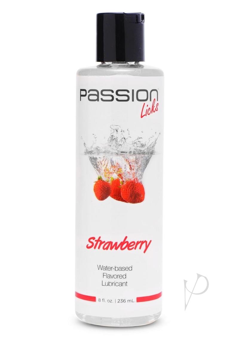 Passion Licks Strawberry Water Based Flavored Lubricant 8oz