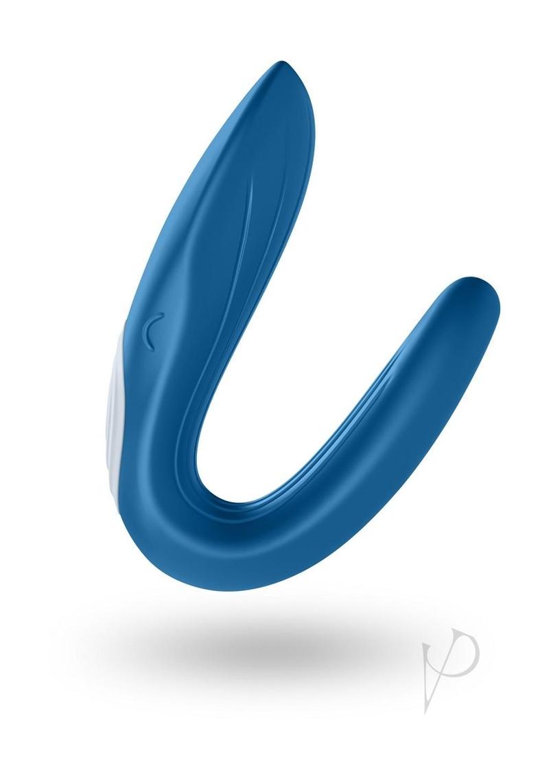 Satisfyer Double Whale Silicone USB Rechargeable Couples Vibrator - Blue