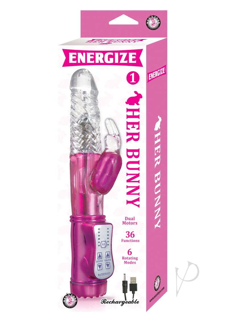 Energize Her Bunny 1 Dual Motors Rechargeable Rabbit Vibrator -Pink