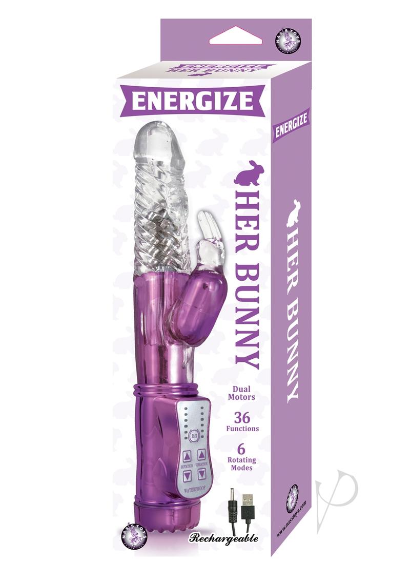 Energize Her Bunny 1 Dual Motor Rechargeable Rabbit Vibrator - Purple