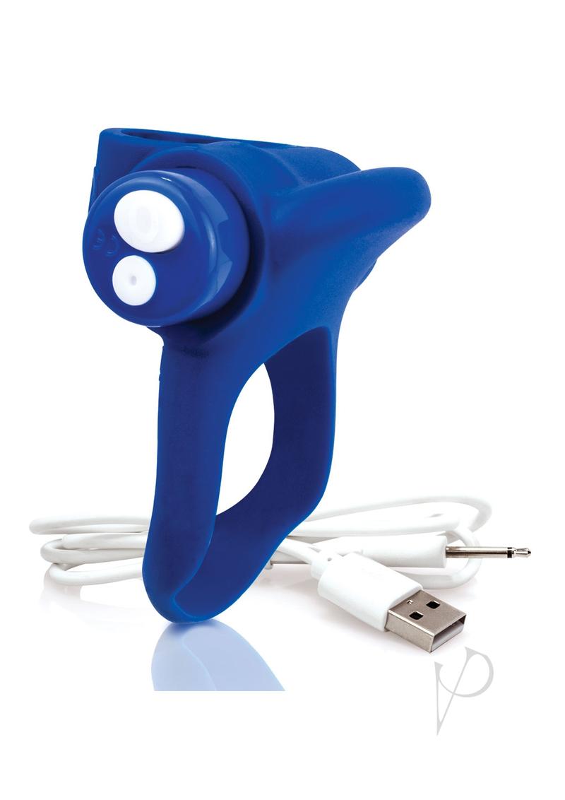 You-Turn Rechargeable Plus Silicone Cock Ring - Blueberry