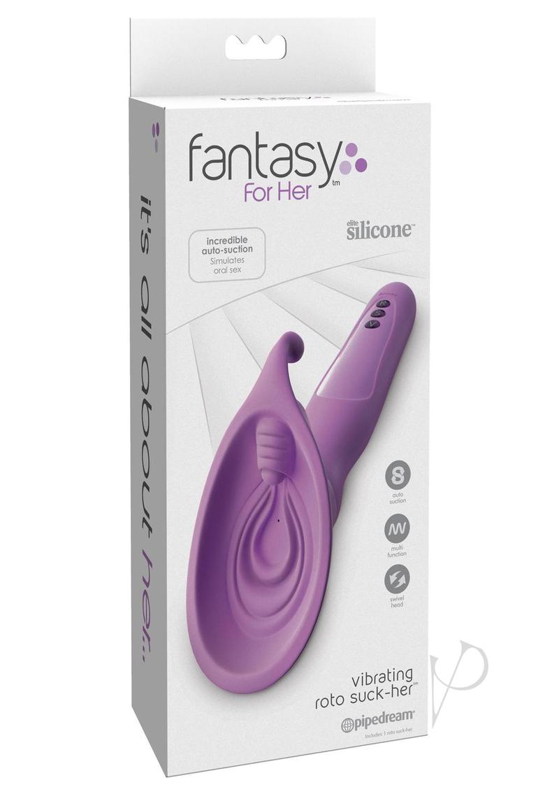 Fantasy For Her Silicone Vibrating Roto Suck-Her Stimulator - Purple
