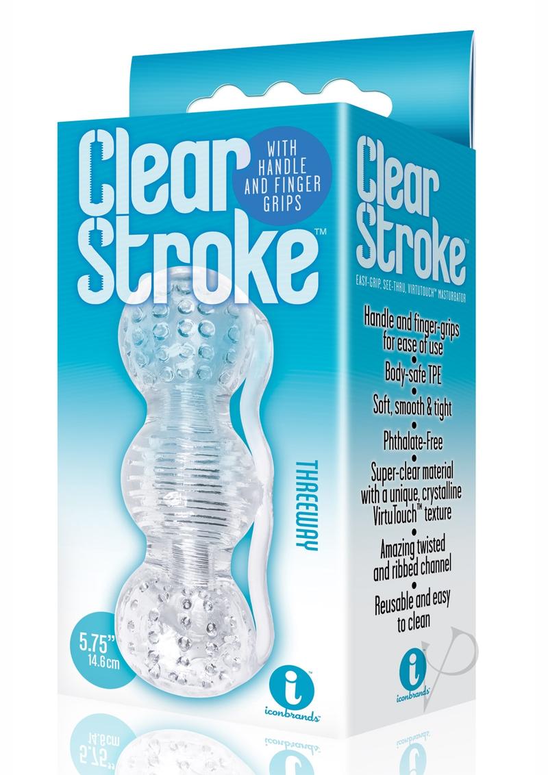 The 9's - Clear Stroke Threeway Masturbator 5.75in - Clear