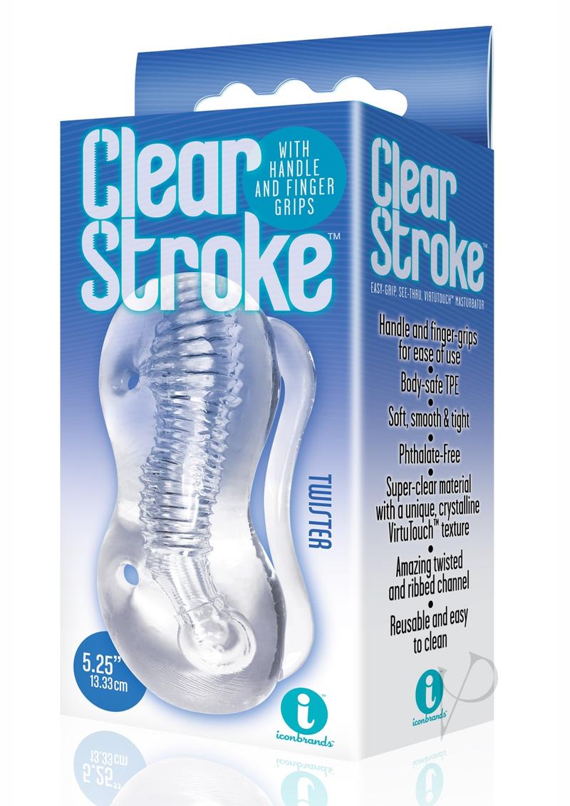 The 9's - Clear Stroke Twister Masturbator 5.25in - Clear