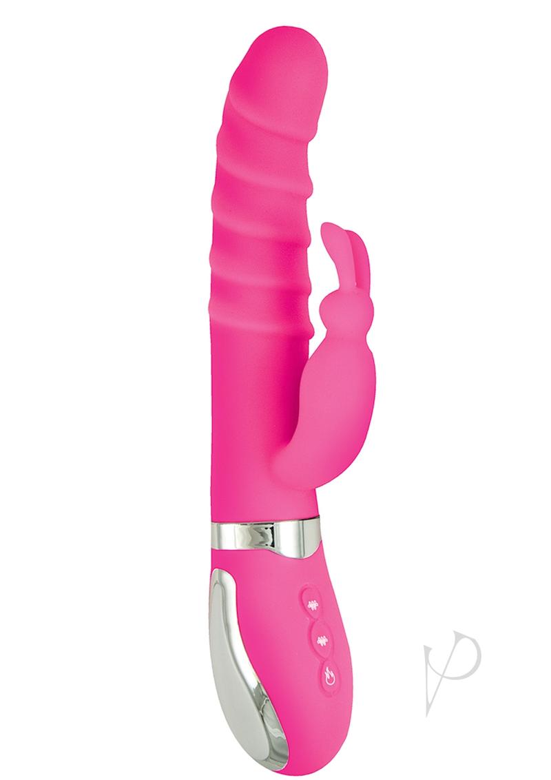Energize Heat Up Bunny 1 Rechargeable Silicone Warming Rabbit Vibrator - Pink