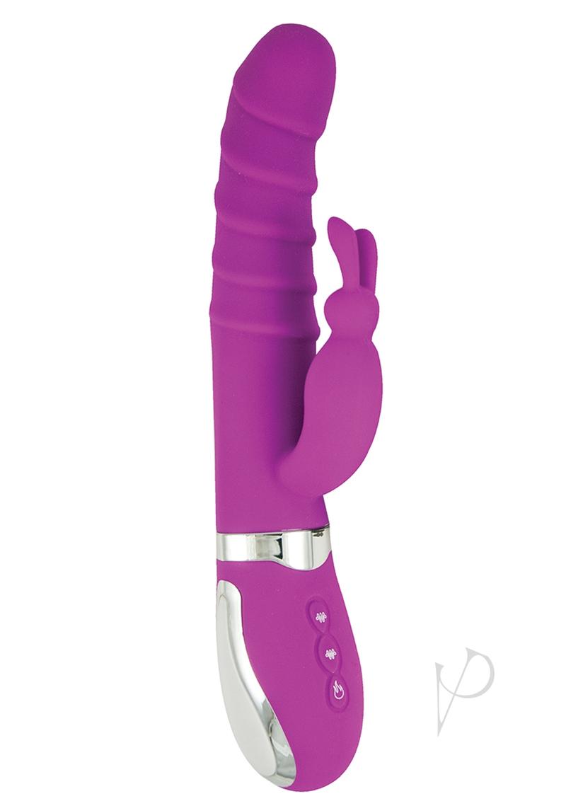 Energize Heat Up Bunny 1 Rechargeable Silicone Warming Rabbit Vibrator - Purple