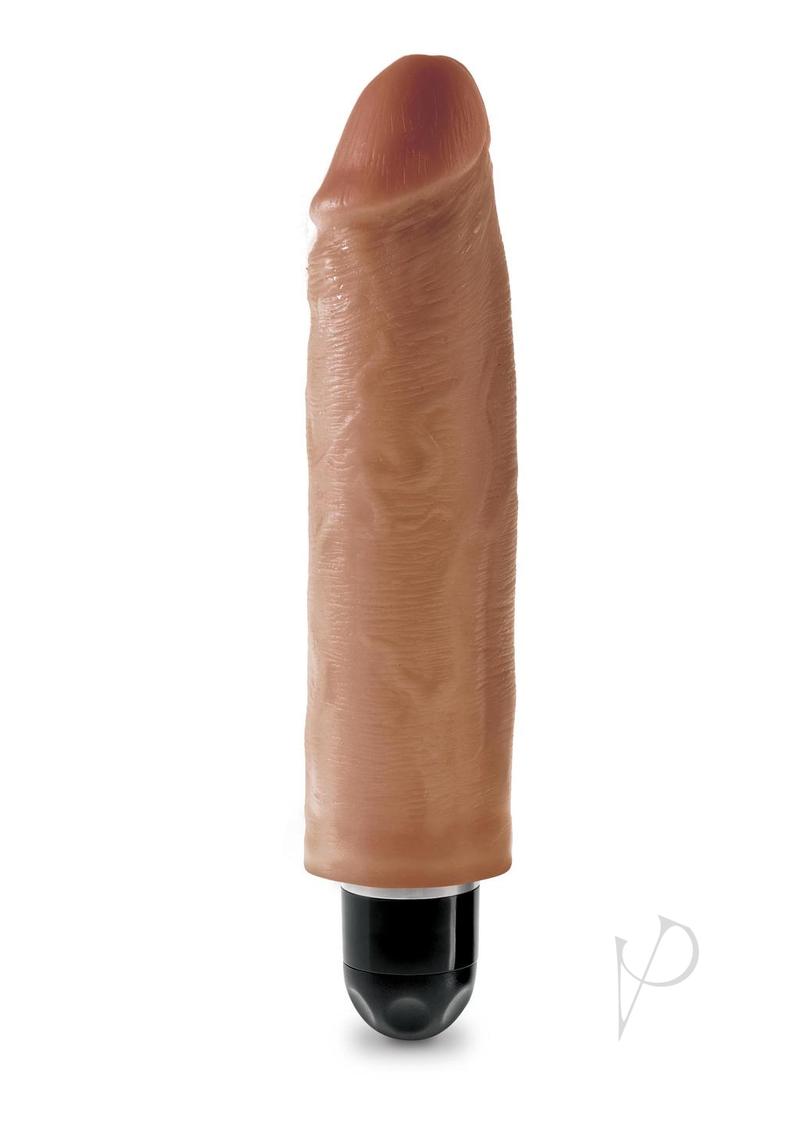 King Cock Vibrating Stiffy Dildo 6in - Caramel