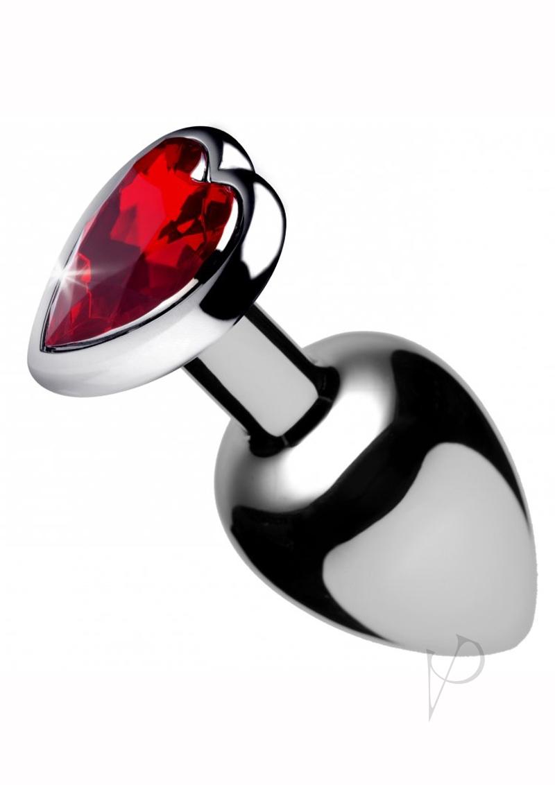 Booty Sparks Heart Gem Medium Anal Plug - Red