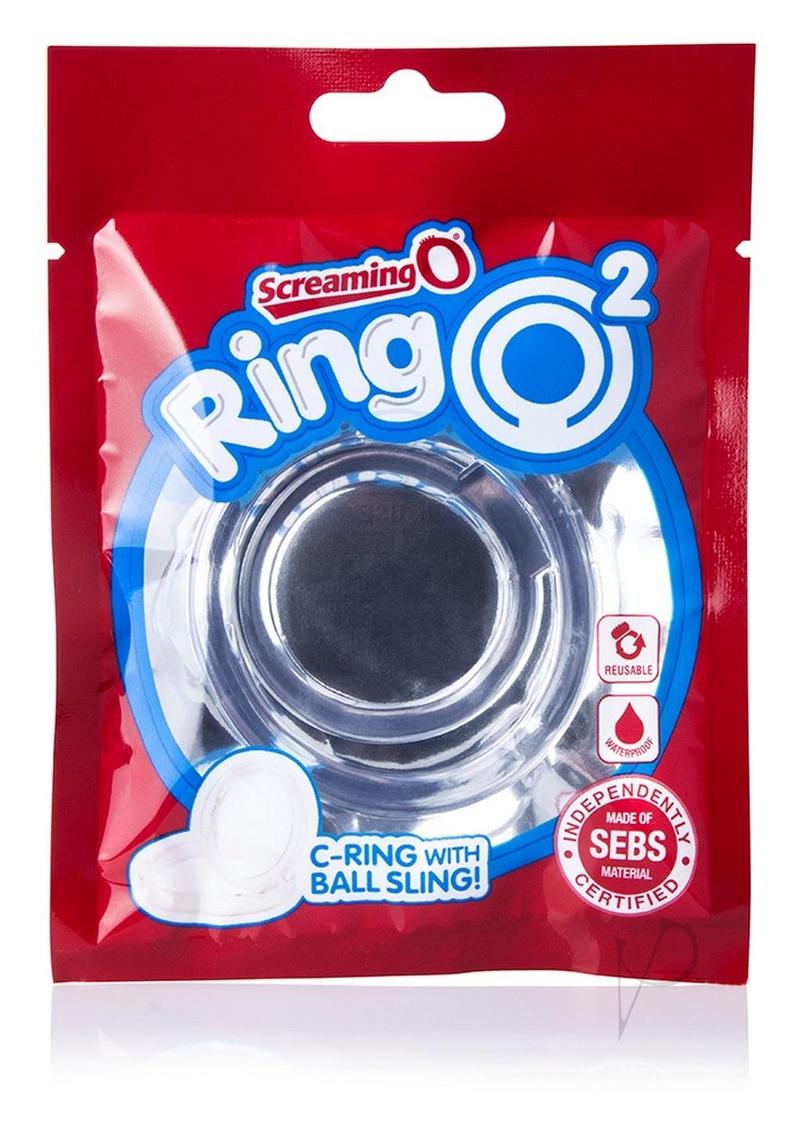 RingO 2 Stretchy Cock Ring with Testicle Sling - Clear