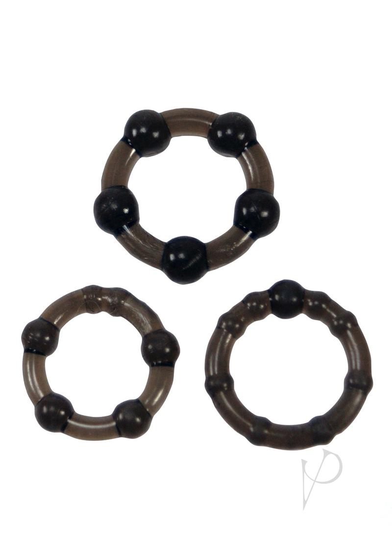 ME YOU US Easy Squeeze Cock Ring Set (3 piece set) - Black