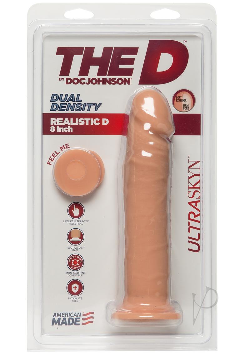 The D Realistic D Ultraskyn Dildo 8in Vanilla