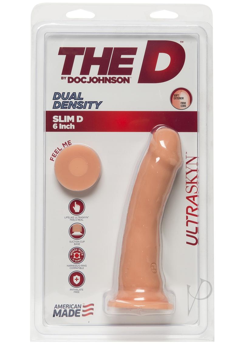 The D Slim D Ultraskyn Dildo 6in - Vanilla