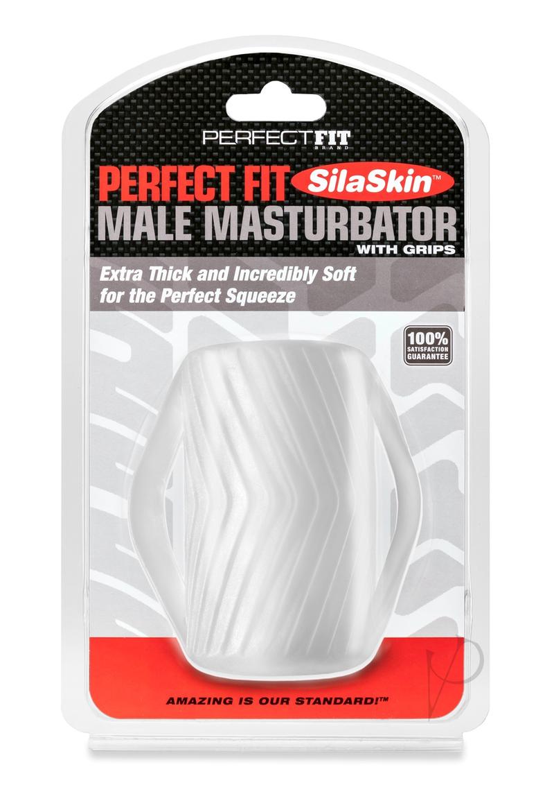 Perfect Fit Male Masturbator with Grips SilaSkin - Clear