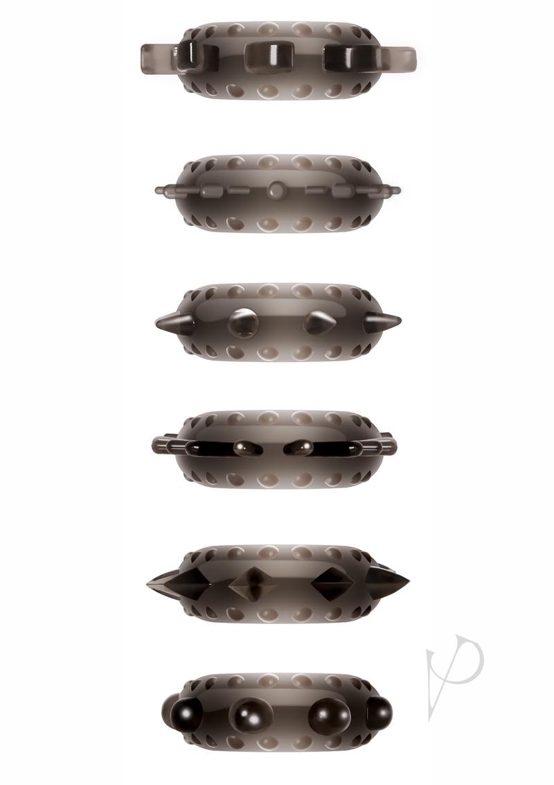 Zero Tolerance Cockstars Cock Ring Kit (6 piece kit) - Smoke