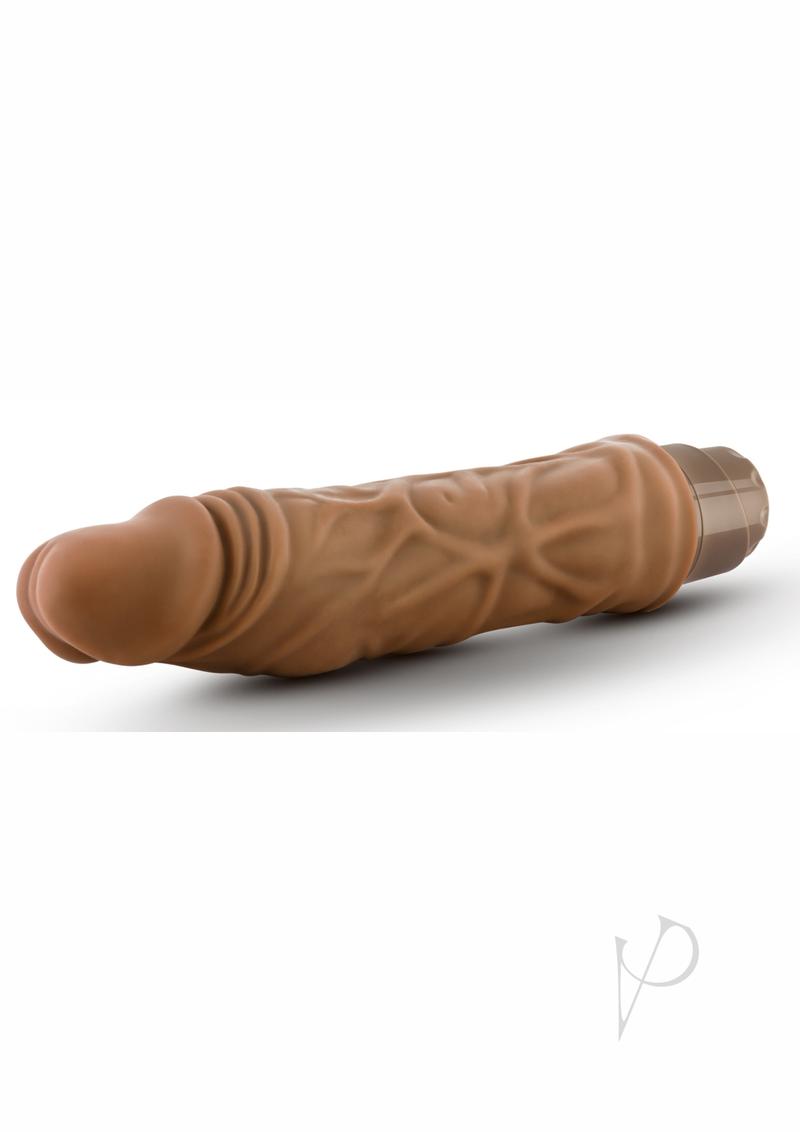 Dr. Skin Silver Collection Cock Vibe 10 Vibrating Dildo 8.5in - Caramel