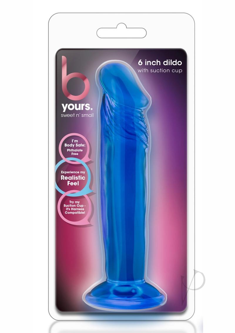 B Yours Sweet N' Small Dildo with Suction Cup 6in - Blue