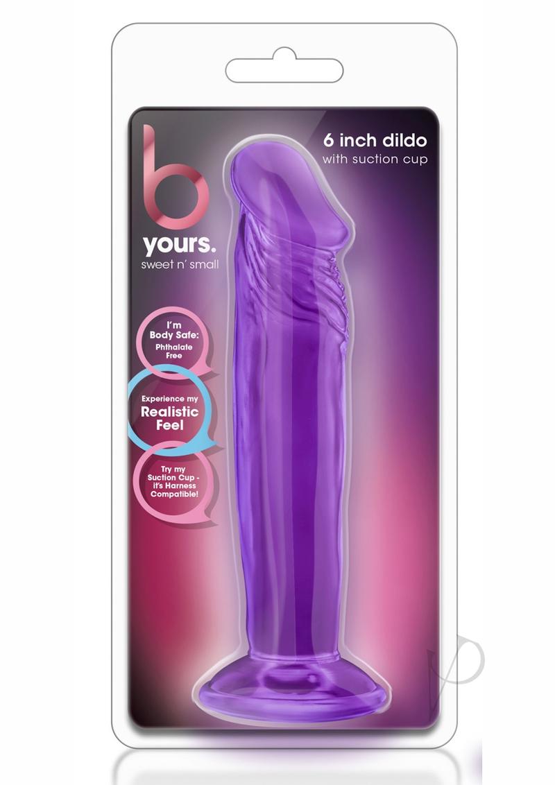 B Yours Sweet N' Small Dildo with Suction Cup 6in - Purple