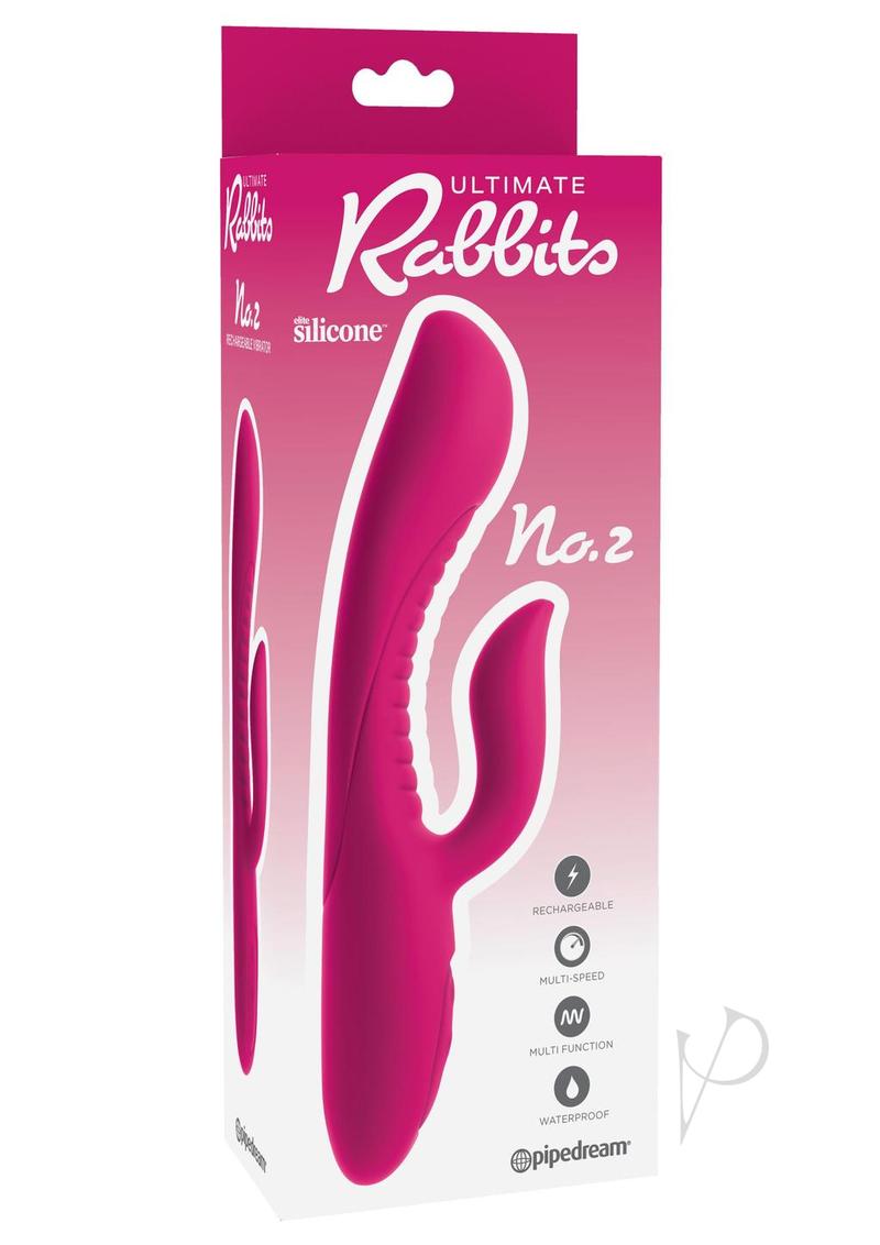 Ultimate Rabbits No 2 Vibrator Multi Speed Waterproof Rechargeable - Fuschia