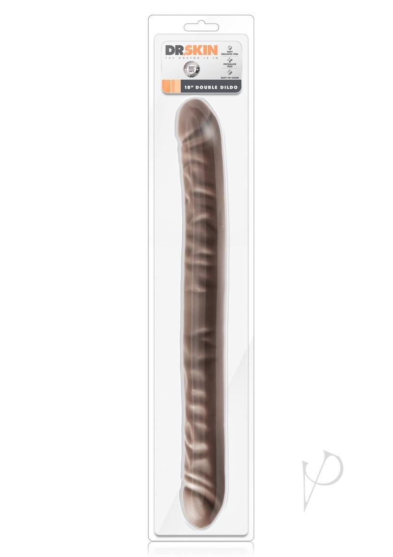 Dr. Skin Silver Collection Double Dildo 18in - Chocolate
