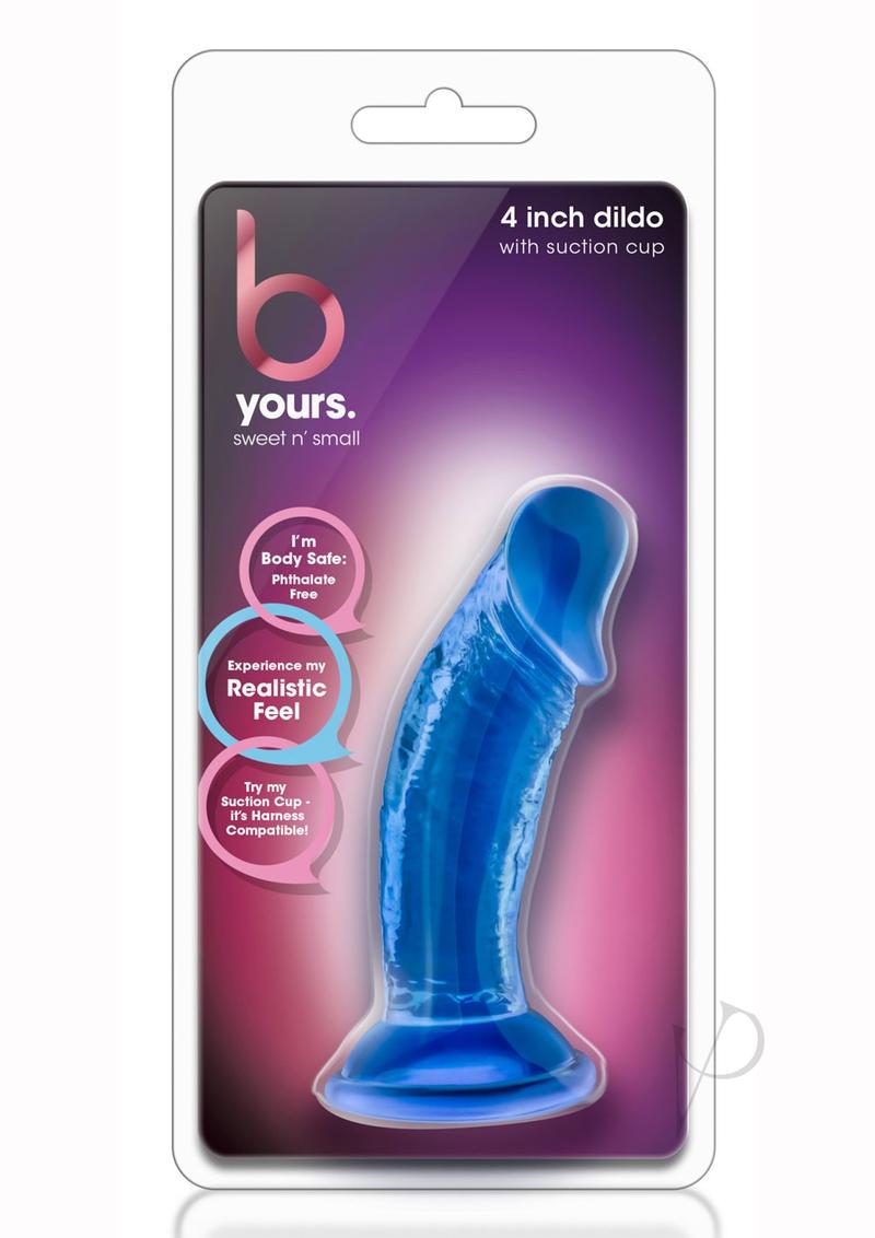 B Yours Sweet N' Small Dildo with Suction Cup 4.5in - Blue