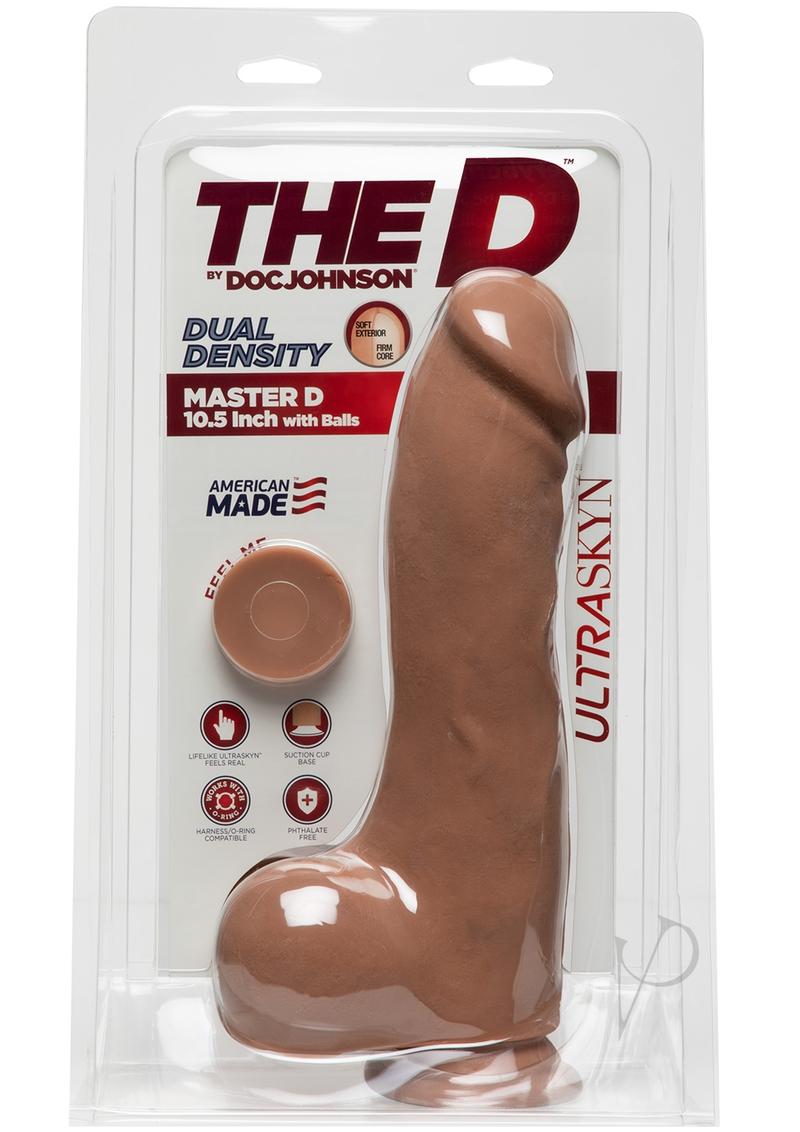 The D Master D Ultraskyn Dildo with Balls 10.5in - Caramel