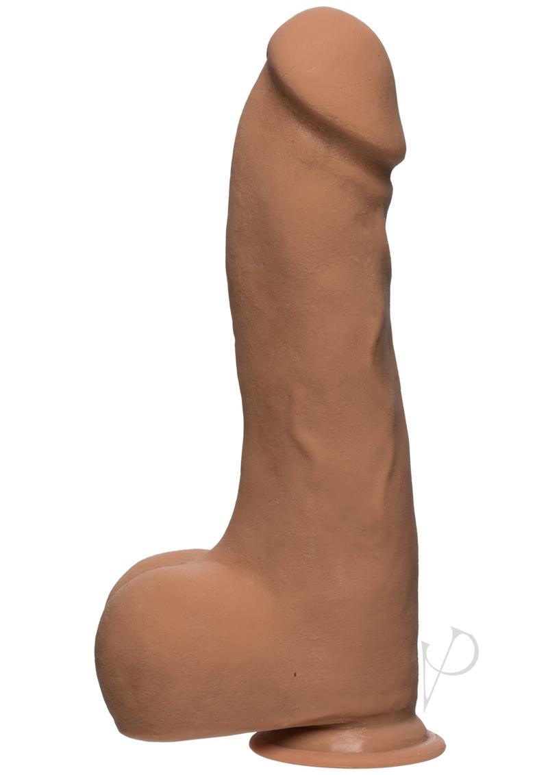 The D Master D Ultraskyn Dildo with Balls 10.5in - Caramel