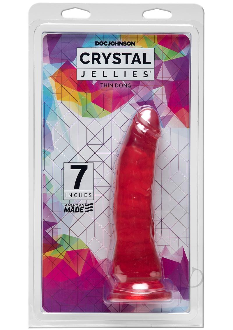 Crystal Jellies Thin Dildo 7in - Pink