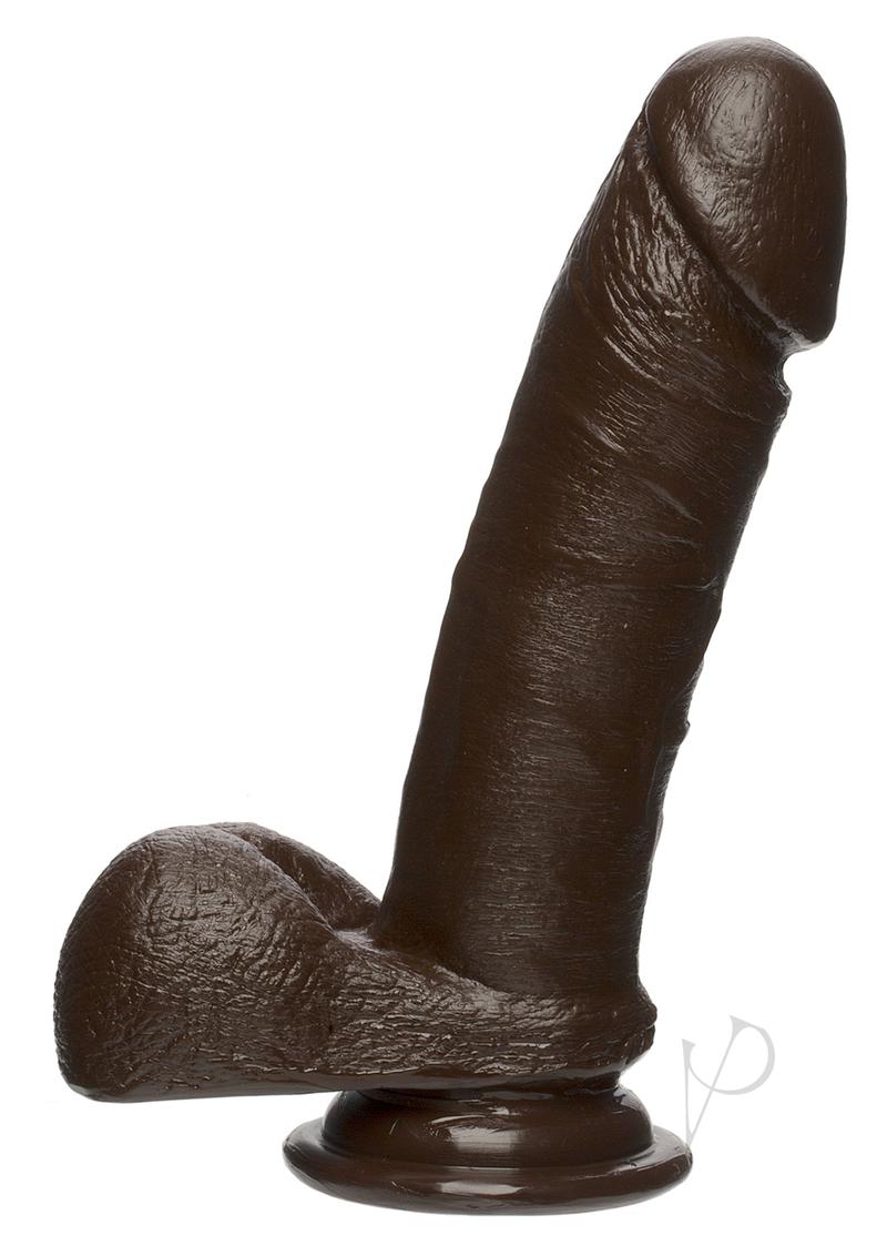 The D Perfect D Firmskyn Dildo with Balls 7in - Chocolate