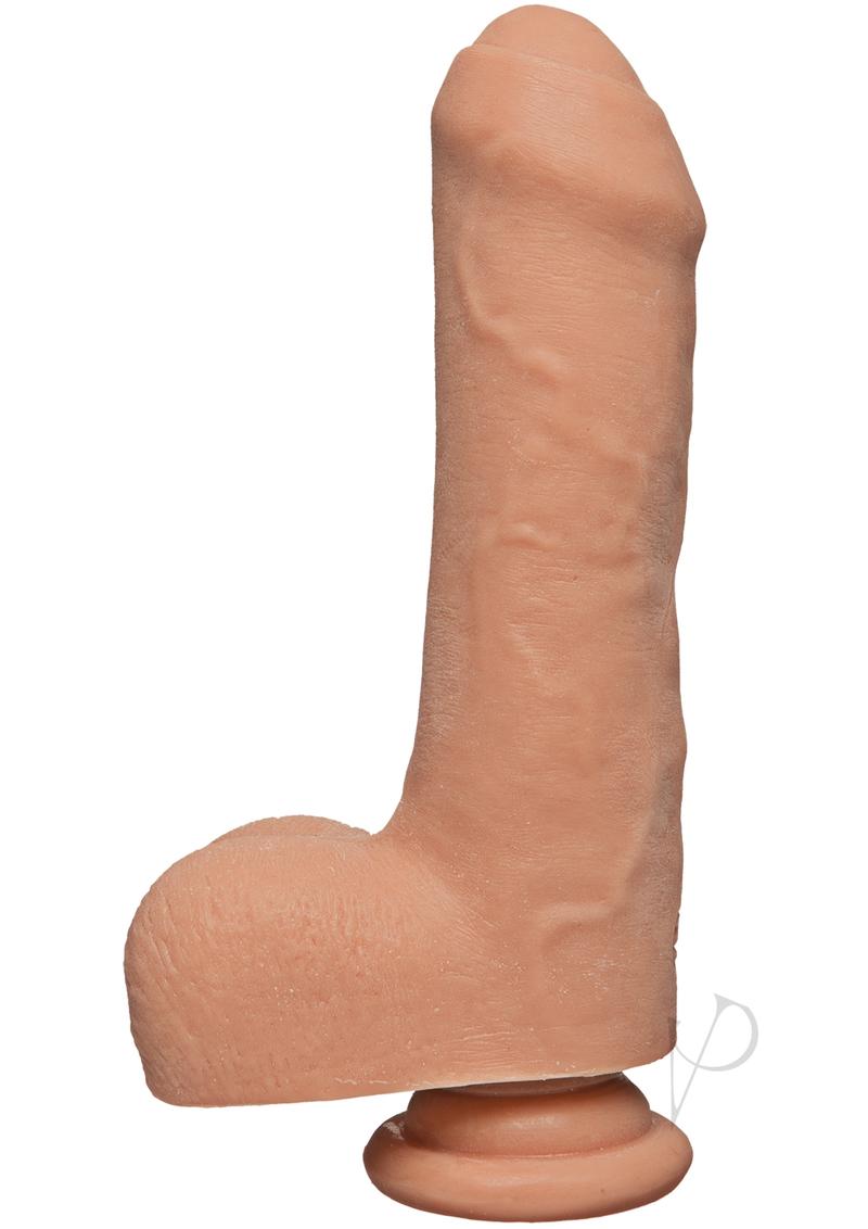 The D Uncut D Ultraskyn Dildo with Balls 7in - Vanilla