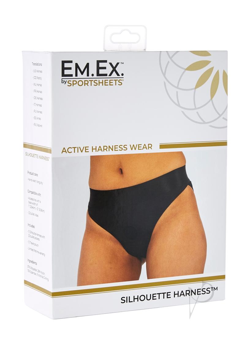 EM. EX. Active Harness Wear Silhouette Harness Bikini Cut - Extra Large - Black